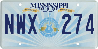 MS license plate NWX274