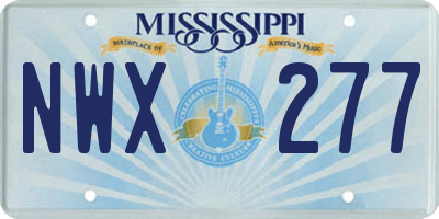 MS license plate NWX277