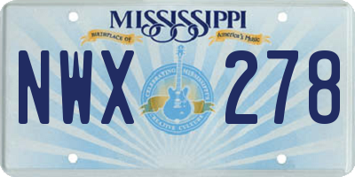 MS license plate NWX278