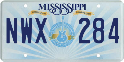 MS license plate NWX284