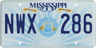 MS license plate NWX286