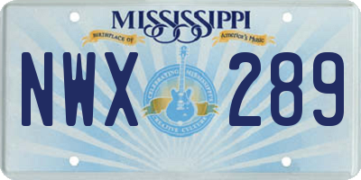 MS license plate NWX289