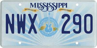 MS license plate NWX290