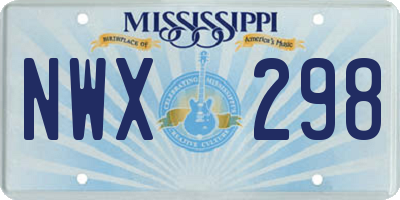 MS license plate NWX298