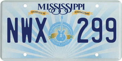 MS license plate NWX299
