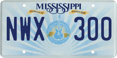 MS license plate NWX300