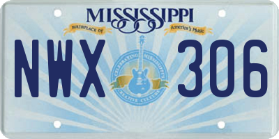MS license plate NWX306