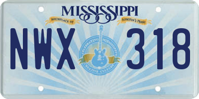 MS license plate NWX318