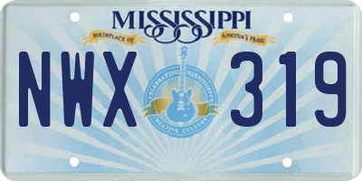 MS license plate NWX319