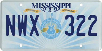 MS license plate NWX322