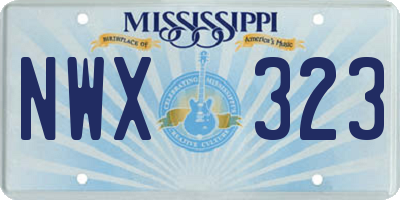 MS license plate NWX323