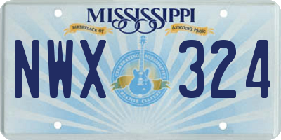 MS license plate NWX324