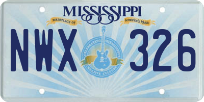 MS license plate NWX326