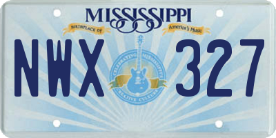 MS license plate NWX327
