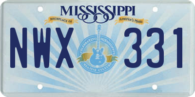 MS license plate NWX331