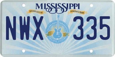 MS license plate NWX335