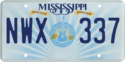 MS license plate NWX337