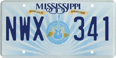 MS license plate NWX341