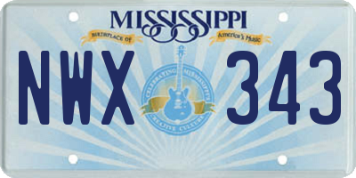 MS license plate NWX343