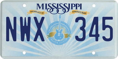 MS license plate NWX345