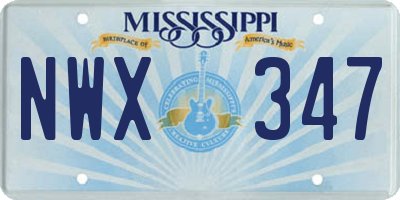MS license plate NWX347