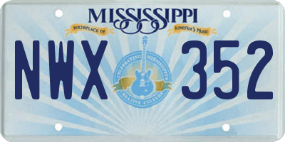 MS license plate NWX352