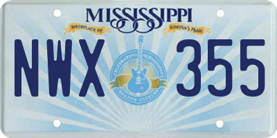 MS license plate NWX355