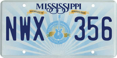 MS license plate NWX356