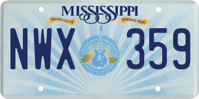 MS license plate NWX359