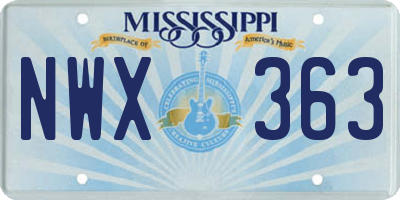MS license plate NWX363
