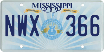 MS license plate NWX366