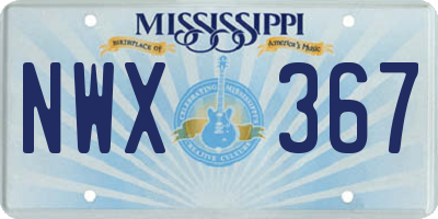 MS license plate NWX367