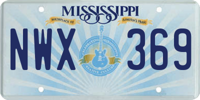 MS license plate NWX369