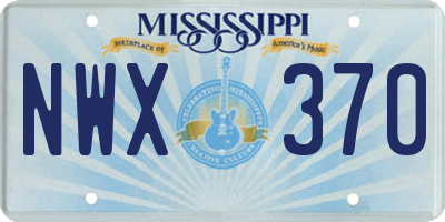 MS license plate NWX370