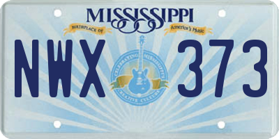 MS license plate NWX373