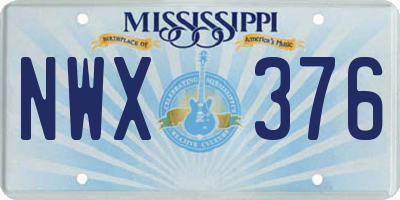 MS license plate NWX376