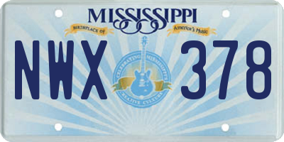MS license plate NWX378
