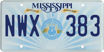 MS license plate NWX383