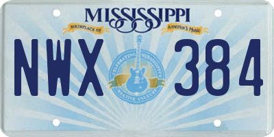 MS license plate NWX384