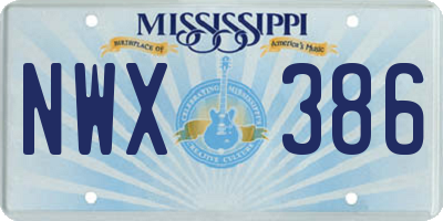 MS license plate NWX386