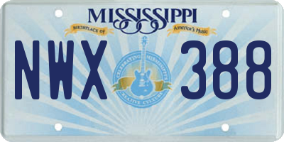 MS license plate NWX388
