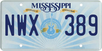 MS license plate NWX389