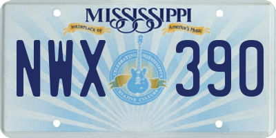 MS license plate NWX390