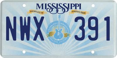 MS license plate NWX391