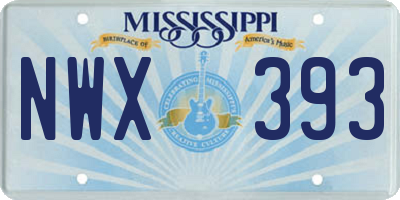 MS license plate NWX393