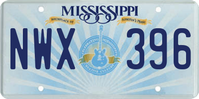 MS license plate NWX396