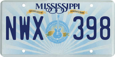 MS license plate NWX398