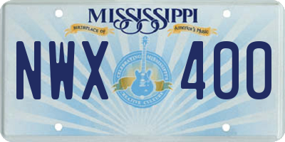 MS license plate NWX400