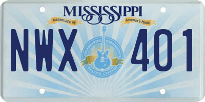 MS license plate NWX401