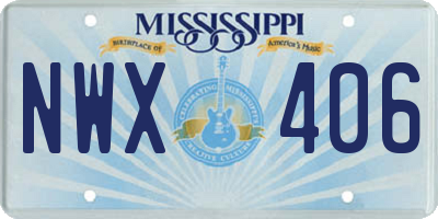 MS license plate NWX406